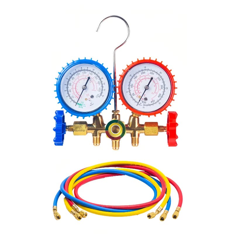 Manifold Manômetro R134a R22 R12 R502+ Mangueiras 90cm Ar Condicionado