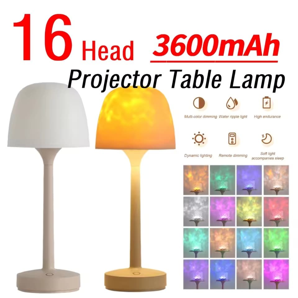Criativo Oceano Onda Sem Fio Projetor Luz RGB Mudança De Cor Candeeiro Mesa Para O Quarto Sala Estar Jogo Festa Atmosfer