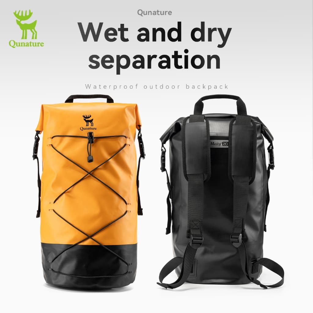 Mochila À Prova D'água Qunature 20L Separação Seca E Úmida Ao Ar Livre Adequada Para Natação , Fluxo , Trekking , Barco