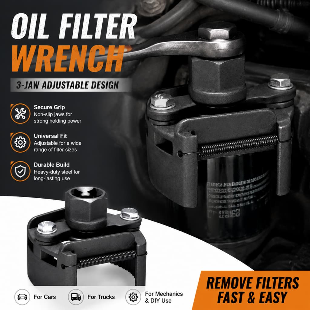Chave De Filtro De Óleo De Duas Mandíbulas Ajustável Universal 60-80mm Removedor De Fundição De Aço Resistente Para Manu