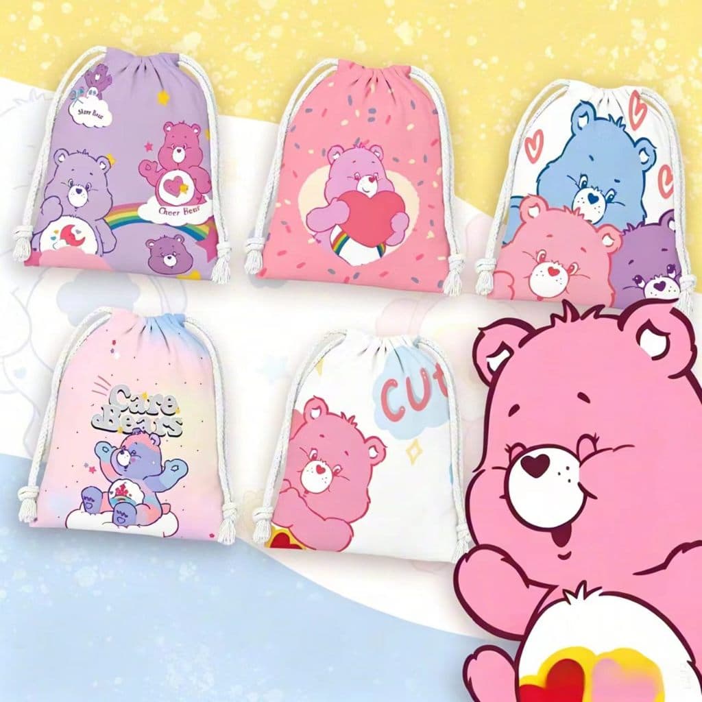 Saco De Presente Com Cordão De Urso De Cuidado Armazenamento De Desenhos Animados Crianças Presentes De Aniversário Doce