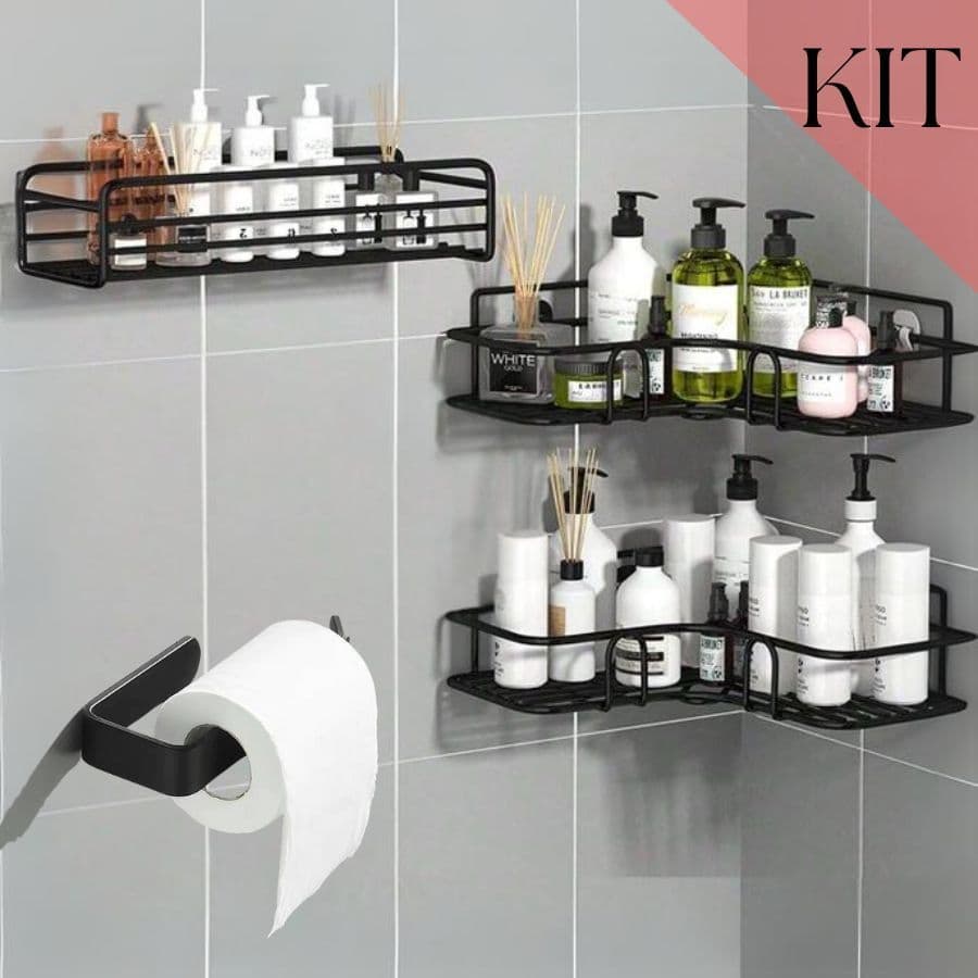 Suporte Adesivo Multiuso Para Parede/Canto Shampoo E Sabonete-Sem Necessidade De Perfuração