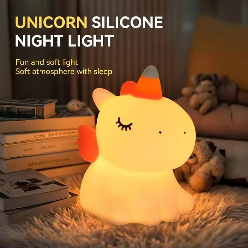 Luz Noturna Criativa De Unicórnio , Abajur De Cabeceira Regulável Com Controle De Toque Cronometrado . Ideal Para Decora
