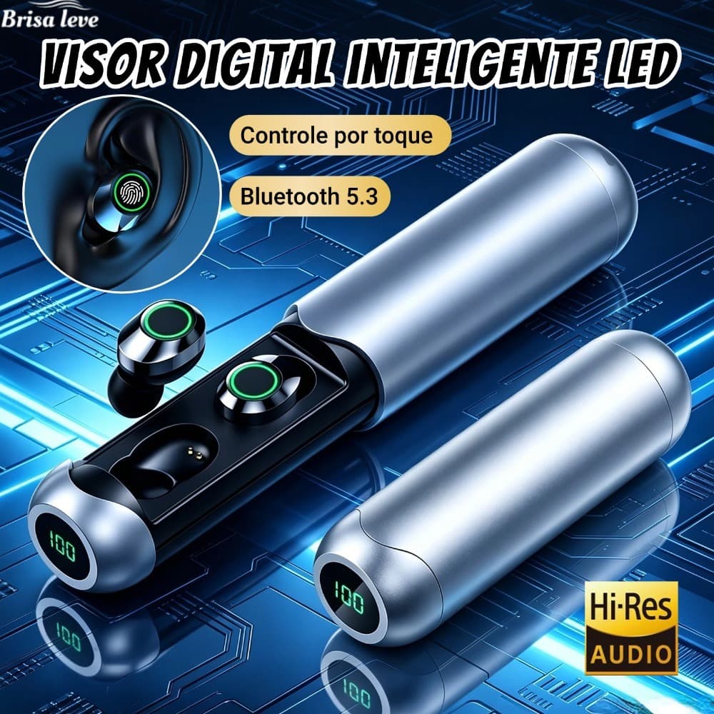 Fones de Ouvido Bluetooth 5.3 Sem Fio - TWS Headset Gamer com Controle Touch e Fones Esportivos-BL