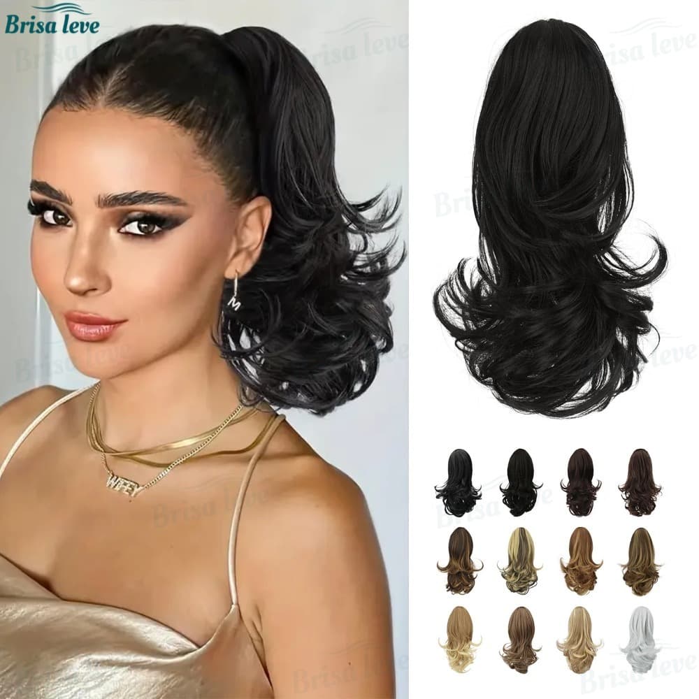 Extensão De Rabo De Cavalo Longo E Encaracolado – Peruca De Grampo De Cabelo Com Cordão Macio Para Mulheres Estilo Segur