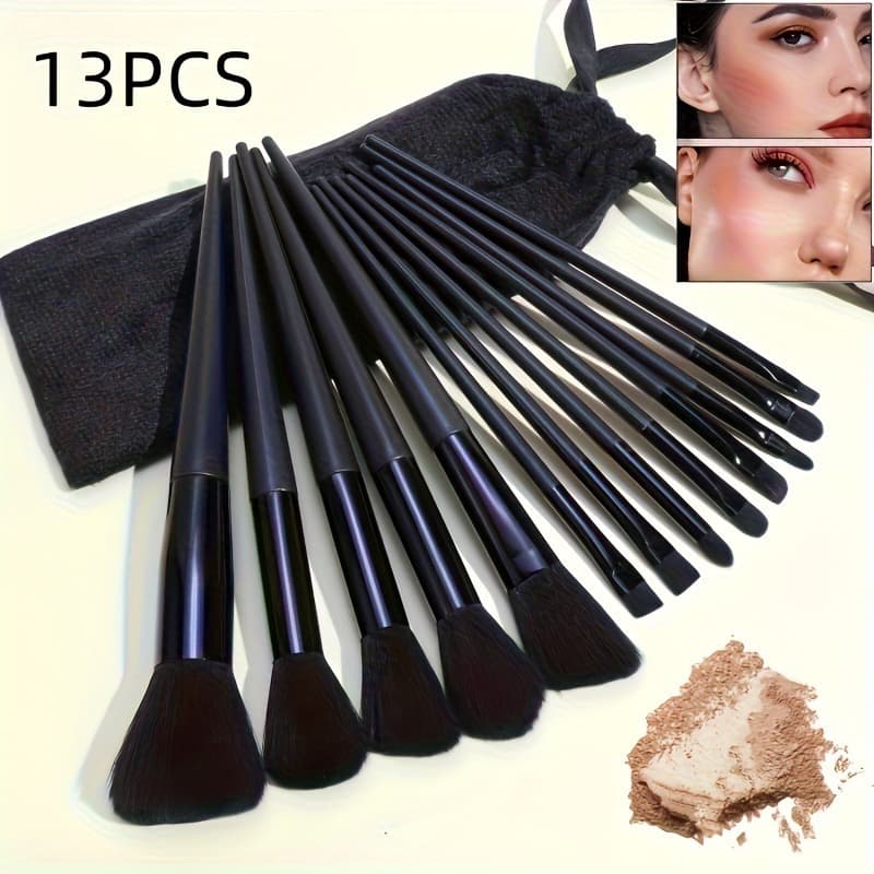 13 Pçs/Set Conjunto De Pincéis De Maquiagem Macio Fofo Profissional Base Cosmética Pó Sombra Kabuki Mistura Pincel Ferra