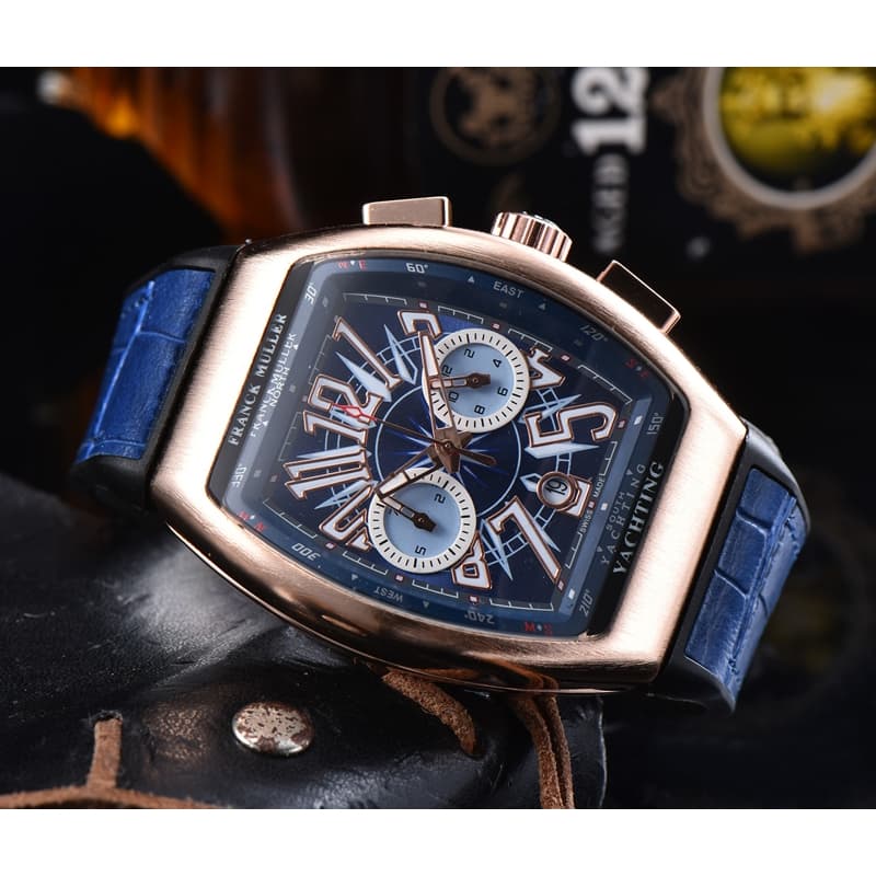 Relógio masculino de quartzo de cinco mãos FRANCK MULLER Relógio elegante moda marca superior relógio de pulso FM