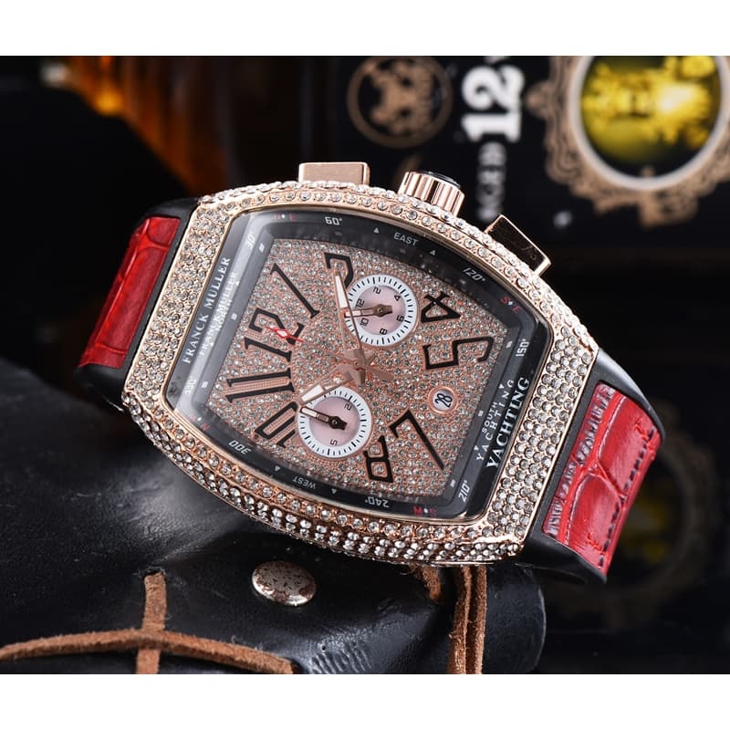 Relógio masculino de quartzo de cinco ponteiros FRANCK MULLER Relógio de pulso de marca superior da moda FM