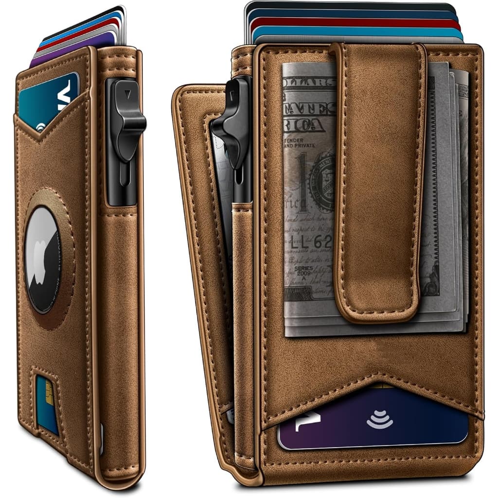 Carteira Masculina Porta Cartões Pop-up Proteção RFID Slim Couro