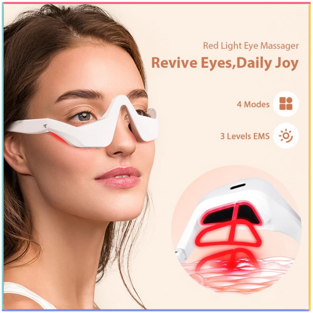 Micro Corrente Massagem Beleza Dispositivo De Cuidados Com Os Olhos EMS Massageador De Luz Vermelha Para Reduzir Olheira