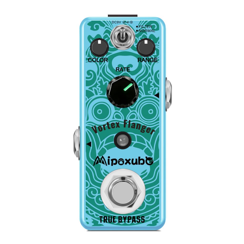 Mipoxube Vortex Flanger Pedal De Efeito Mini Clássico Vintage Flange Efetor Para Guitarra Elétrica True Bypass Acessório