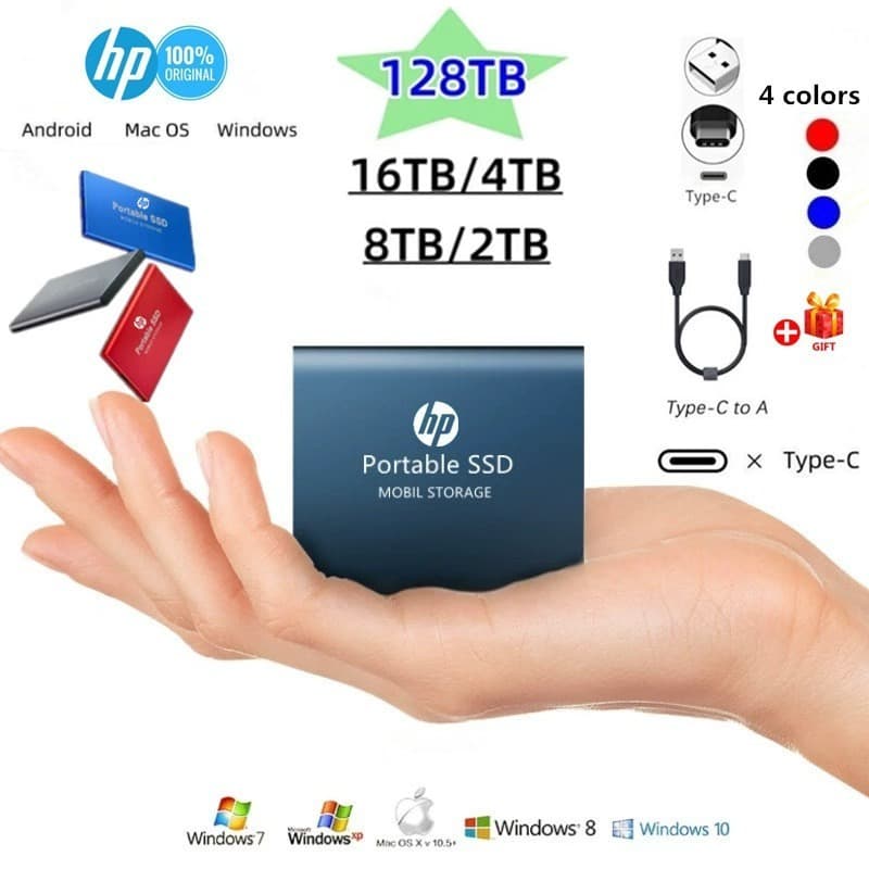 Meuctiffy 4TB/2TB/1TBGB Disco Rígido Móvel Tipo C USB3.1 Unidade De Estado Sólido SSD Portátil MEUC