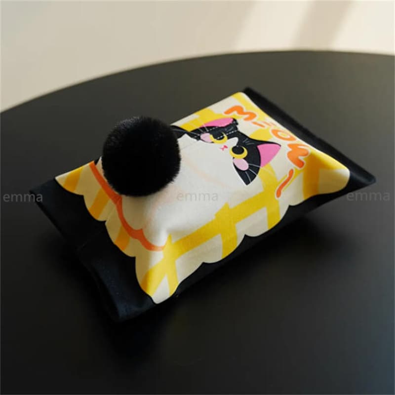 Gato Dos Desenhos Animados Armazenamento De Tecido Veludo Saco Sala Estar Quarto Decoração Desktop Capa