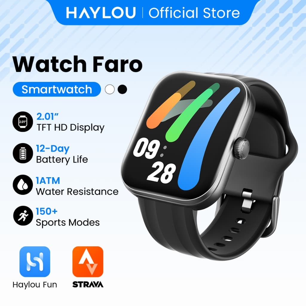 [Novo] Haylou Watch Faro 2.01'TFT Display Esporte Correndo Ritmo 1ATM Bluetooth Relógio Inteligente