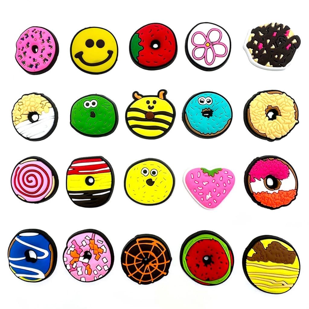 MEIDJ , Amuletos De Sapato , 20 Peças De Tamancos Fofos Da Série donut De Desenho Animado , Acessórios Decorativos De Sa
