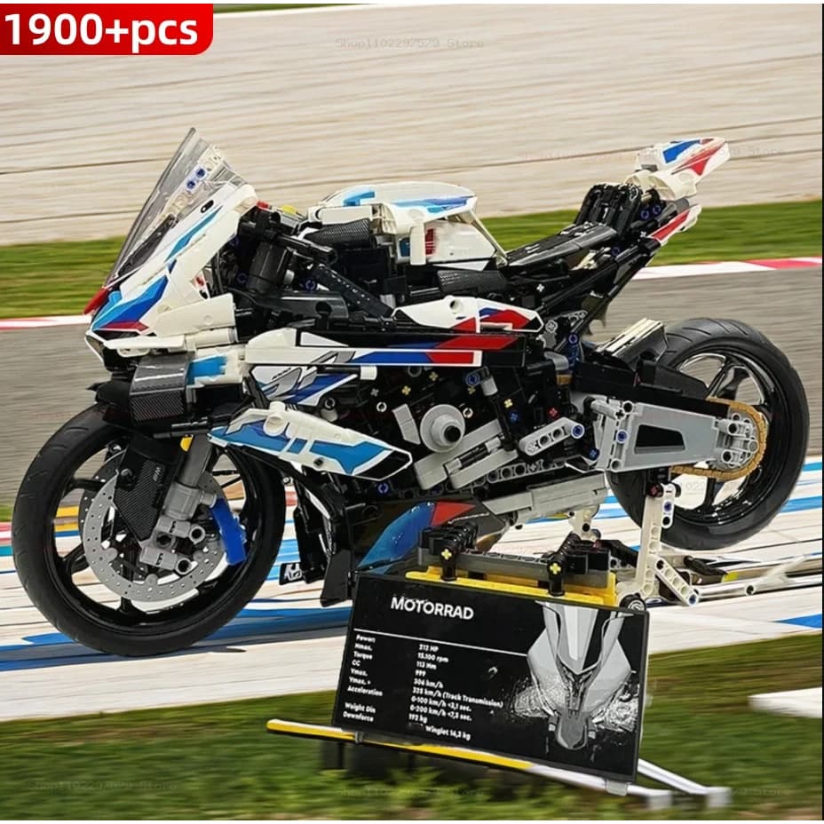 Bocks De Construção De Motocicleta Simulação Modelo Decoração Montagem Difícil Moc Toy Boy Criatura Educacional Presente