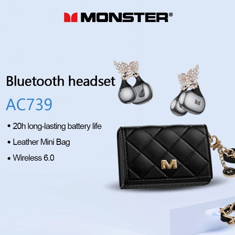 Monster AC739 Fones De Ouvido Sem Fio Bluetooth Alta Fidelidade Som Estéreo Moda Couro À Prova Dwireless Água 6.0