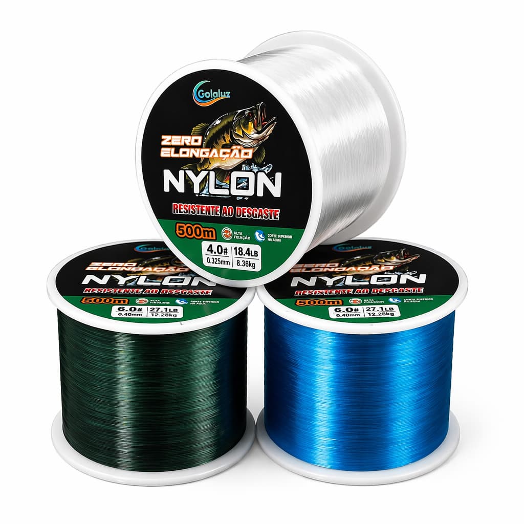 Linha De Pesca Super Forte 500m 1000m Nylon Monofilamento Transparente  Forte Para Em Água Doce  9-35 LB