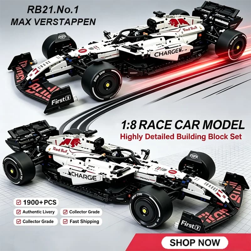 MK6025 Novo Desempenho Clássico Técnico 1900 + Pcs RB21 Branco Blocos De Construção De Carros Esportivos MOC DIY Conjunt
