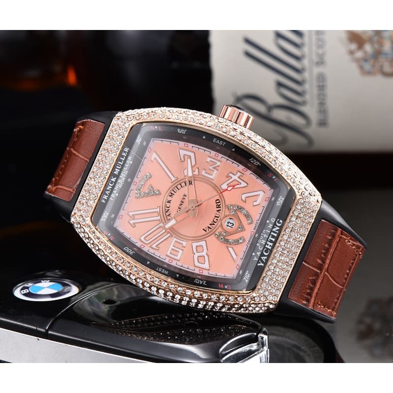 Relógio masculino de quartzo de três mãos FRANCK MULLER Relógio elegante moda marca superior relógio de pulso FM YACHTIN