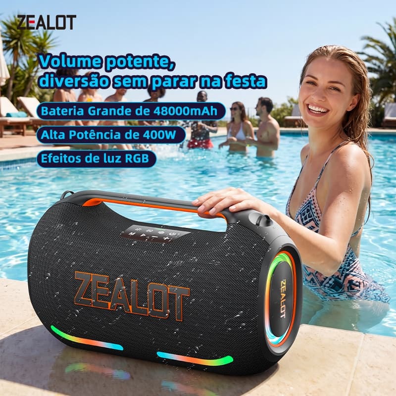 ZEALOT ZE41 400W Alto-Falante Portátil Para Festa 48000mAh Banco De Potência Estéreo Sem Fio Bluetooth Carregamento Rápi
