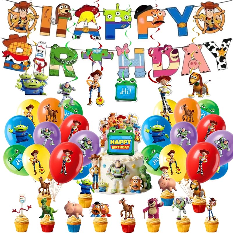 Toy Story 5 Decorações De Festa Balão Bolo Toppers Para De Aniversário Infantil