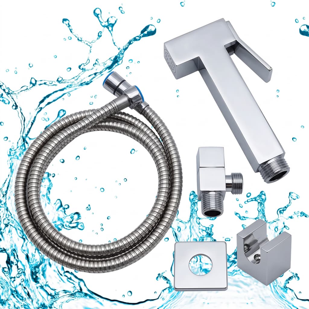 Kit Ducha HigiêNica Para Banheiro Completa Luxo Metal Inox NúCleo Da VáLvula De Cobre