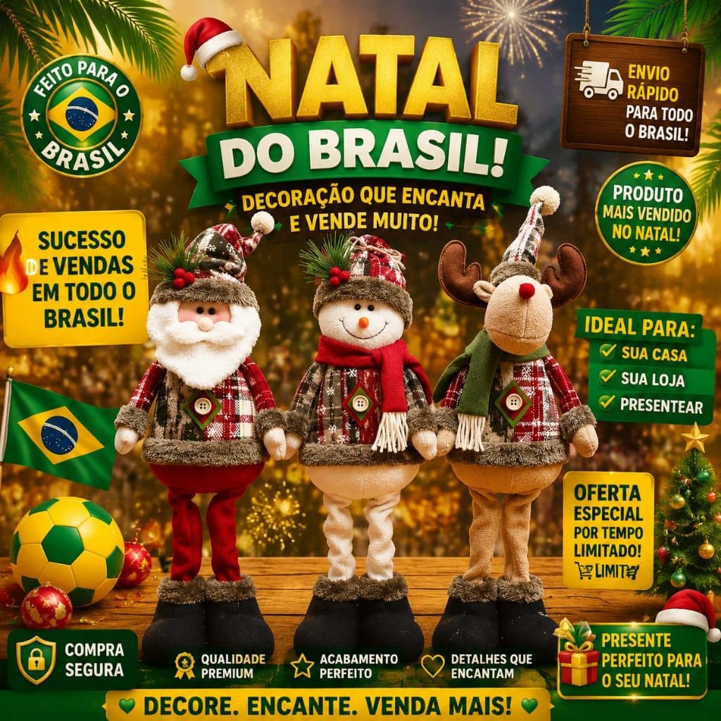 [Entrega Rápida]3PCS Conjunto Grande De Enfeites De Natal / Papai Noel / Boneco De Neve / Alce Para Decoração De Casa /