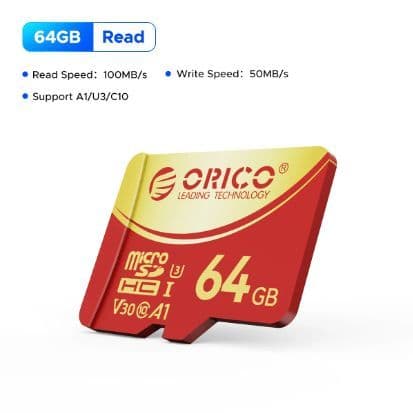 ORICO 256 Gb Micro SD microSDXC R/W Até 180 Mb/s Full HD E 4K UHD C10 , U3 , V30 , 4K , A2 Para Câmera Drone Dash Cam