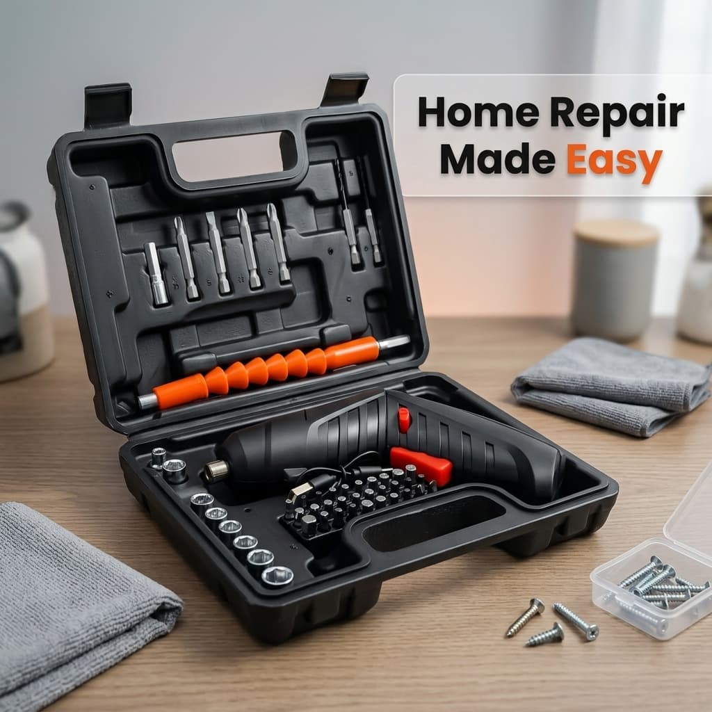 47 Pçs Kit De Chave De Fenda Elétrica Recarregável 3.6V Sem Fio Conjunto Ferramentas Elétricas Lítio Dobrável Para Casa