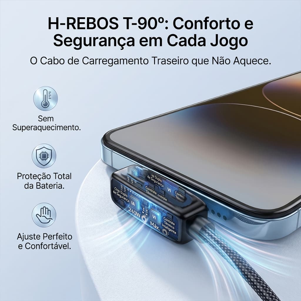HREBOS x HEYOO Cabo de dados de carga rápida 240W trançado estilo Universal durável reforçado