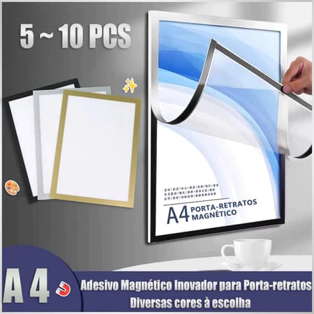 5/10 Pcs A4 Transparent Magnetic Frames for Documents, Certificates, Photos, Notices, Adhesive Board, No Holes, Wall Mou