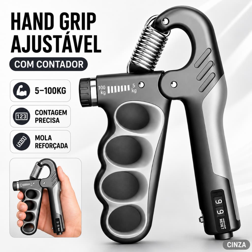 Hand Grip Com Ajuste De Intensidade 5-100kg Handgrip Fitness Malhador De Mão Com Contador