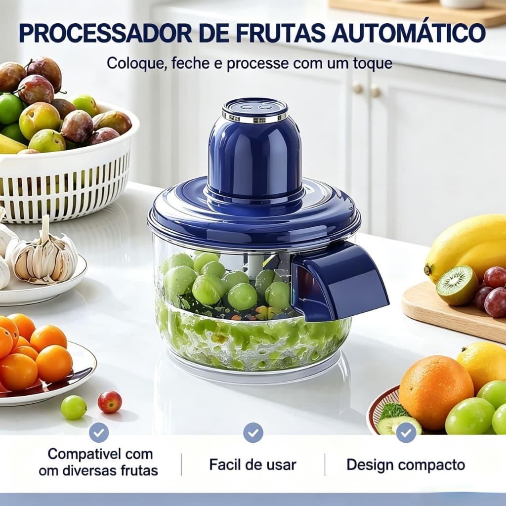 Descascador Automático de Frutas Grande Capacidade Silencioso Resistente a Quedas Cozinha Doméstica