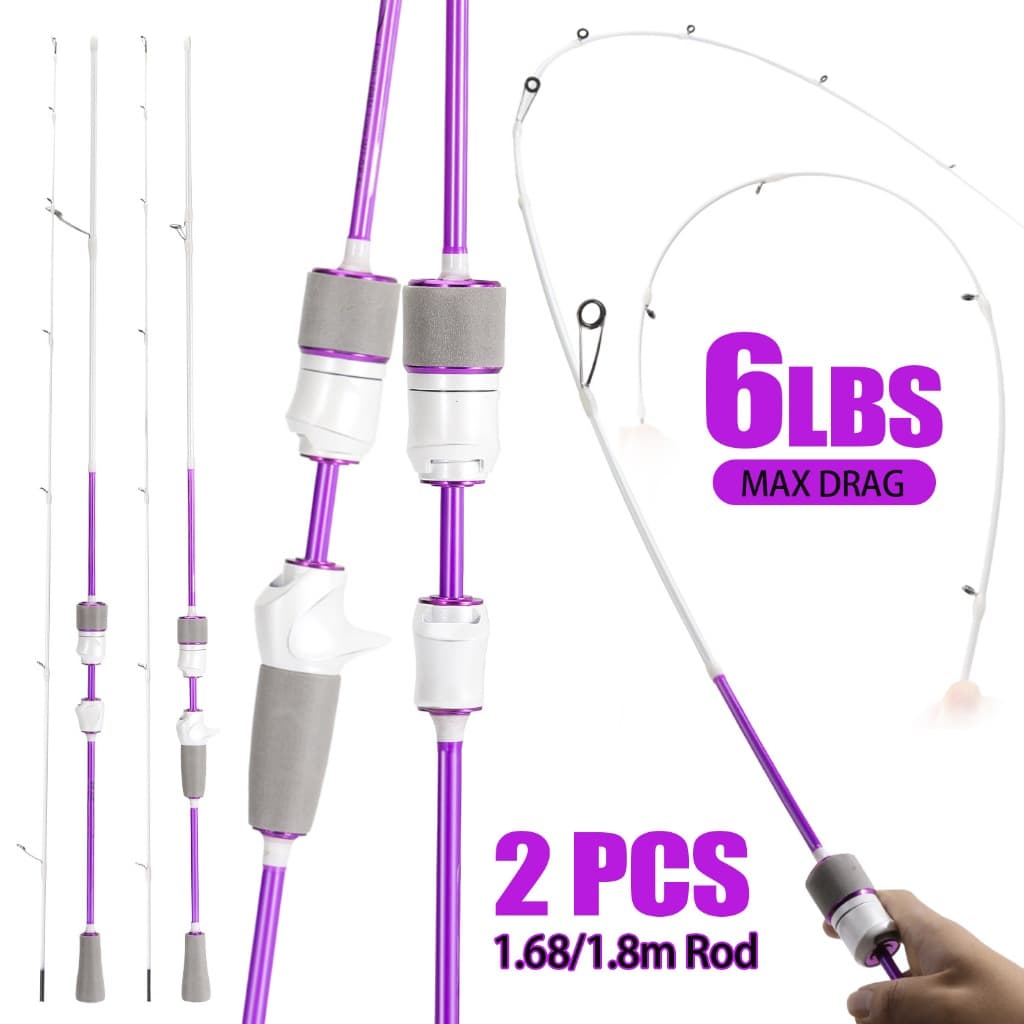 Sougayilang 1.68M carbono Vara De Pesca 2 Seções De Fundo Com Cabo EVA Para Água Doce/Salgada