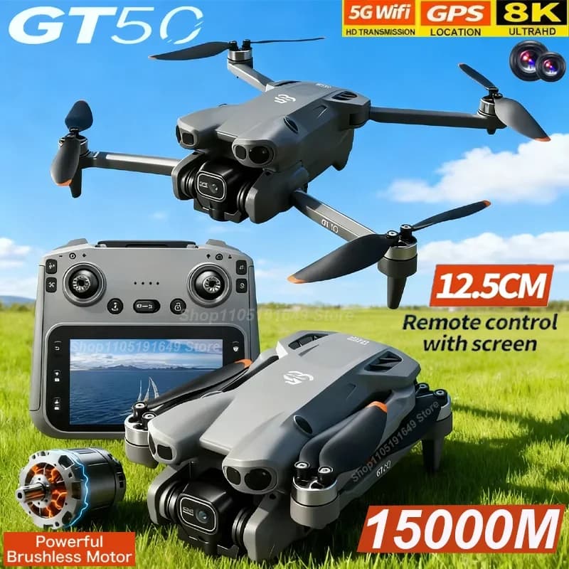 Novo Original GT50 Drone 8K WIFI GPS Profissional HD Fotografia Aérea Aeronaves De Controle Remoto Câmera Dupla Quadcopt
