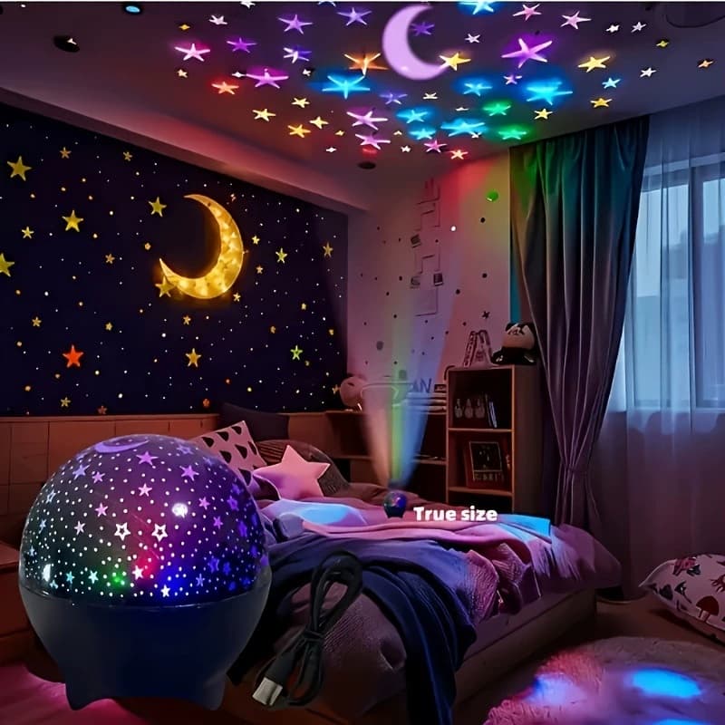 Luzes Noturnas RGB LED Projetor Luz Estrelado Lua Galáxia Lâmpada De Projeção 5V USB Para Crianças Presente Natal Decora