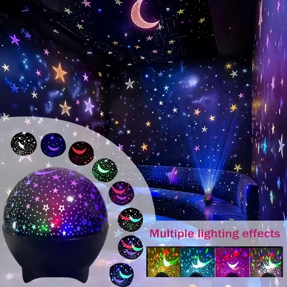 Céu Estrelado Lua Projetor Luz 7 Modos LED Night Light USB Colorido Estroboscópica Plug-in Para Crianças Quarto Festa Ga