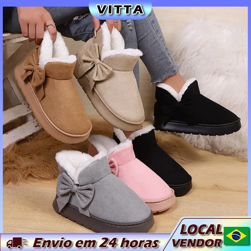 VITTA Home Chinelos de algodão femininos quentes engrossados casal outono inverno chinelos internos e externos