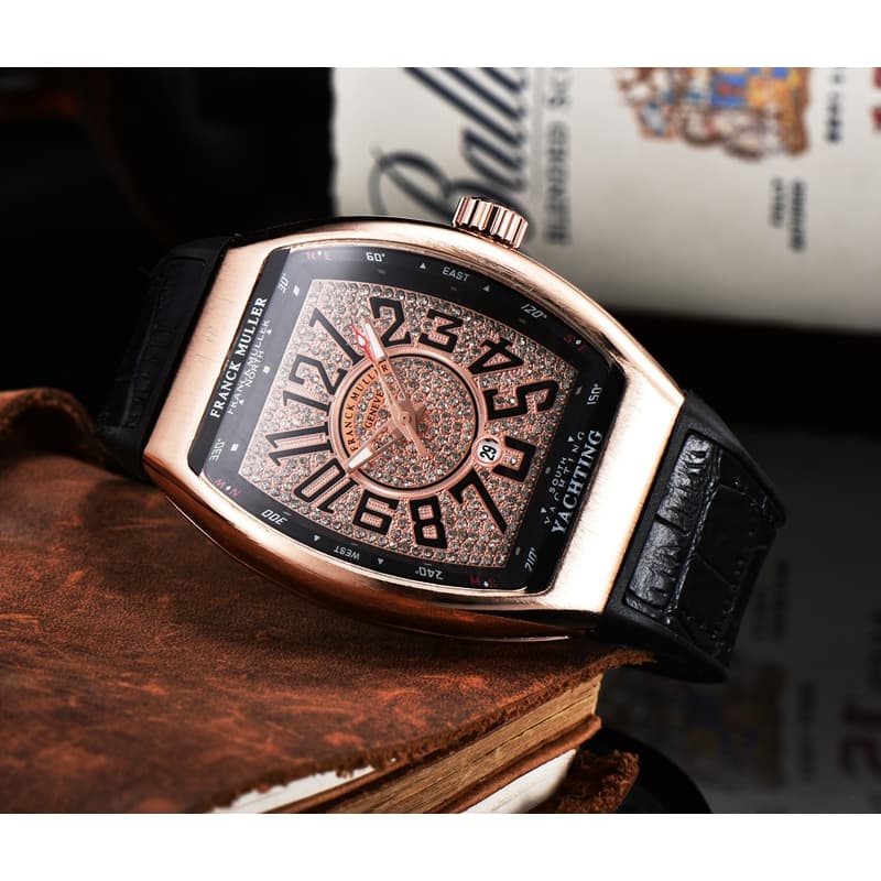 Relógio masculino de quartzo de três ponteiros FRANCK MULLER Relógio de pulso de marca superior da moda FM YACHTING