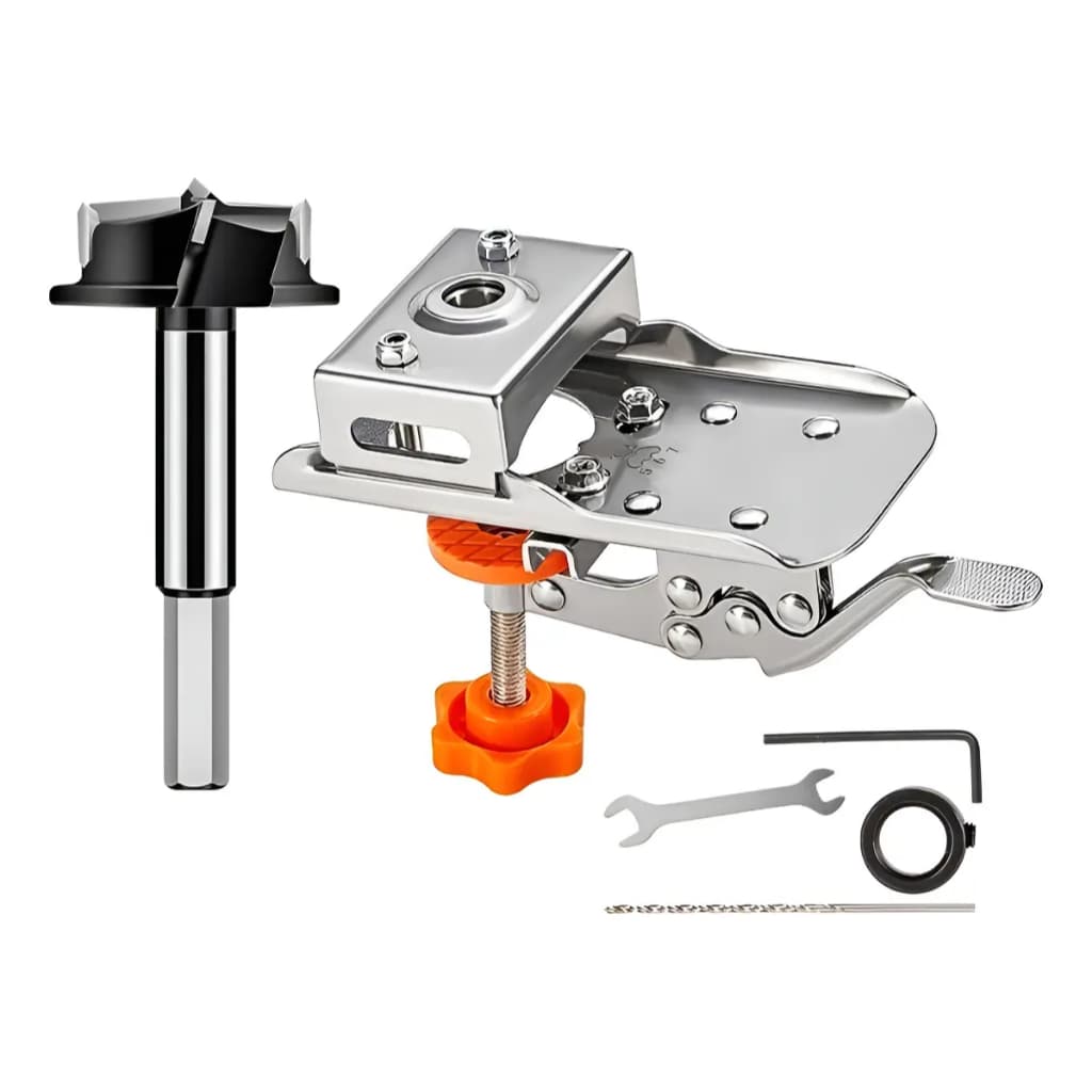 Kit De Gabarito Guia De Furo De Dobradiça Para Carpintaria E Broca De Roteador De 35 Mm