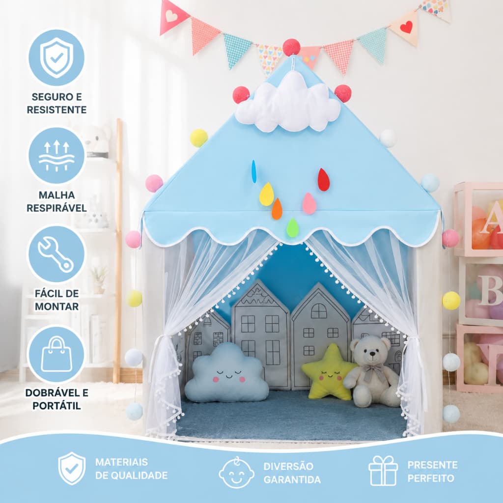 Tenda De Princesa Jumbo Para Meninas , Barraca De Brincar De Castelo Interno Portátil , Casa De Bonecas De Brinquedo Inf