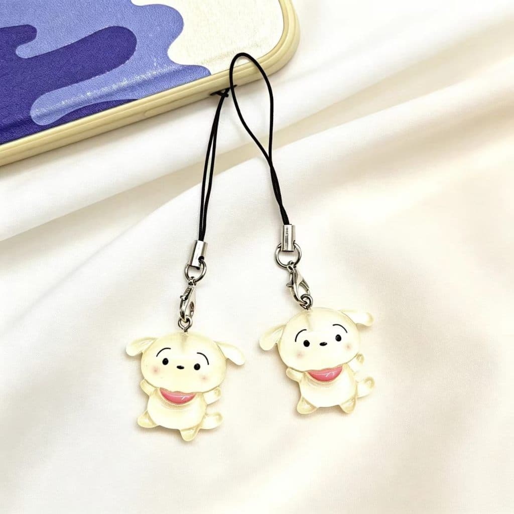 Pingente de telefone móvel diy transparente bonito filhote de cachorro pingente de telefone móvel