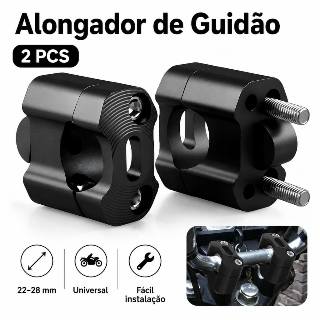 Alongador Par de Adaptador De Guidão Universal (22a 28mm ) Honda, YBR Suporte de Guidon