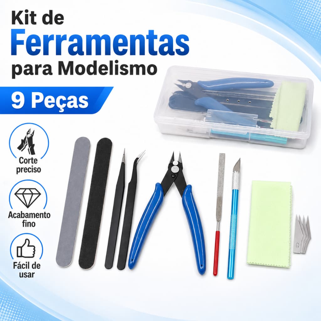 Kit de Ferramentas 9 peças para Hobby Impressora 3D Model Kit Alicate de Corte Diagonal