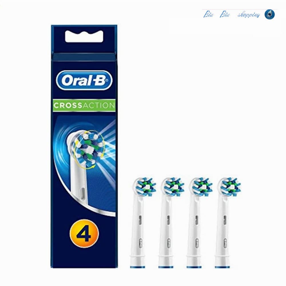 Para Substituição Da Cabeça Escova De Dentes Elétrica EB50 Oral B CrossAction , Limpeza Profissional , 4 E 8 Unidades/Ca