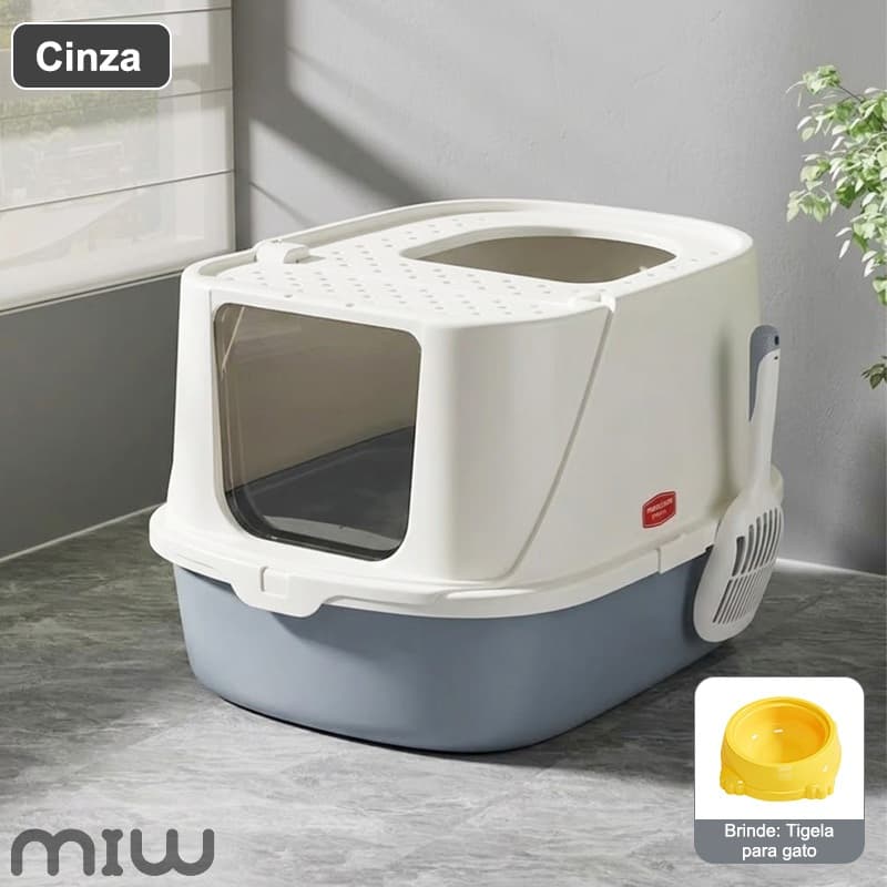 Caixa De Areia Fechada Para Gatos Com Gaveta Banheiro Para Gato Dobravel Anti Odor Com Pa E Tigela