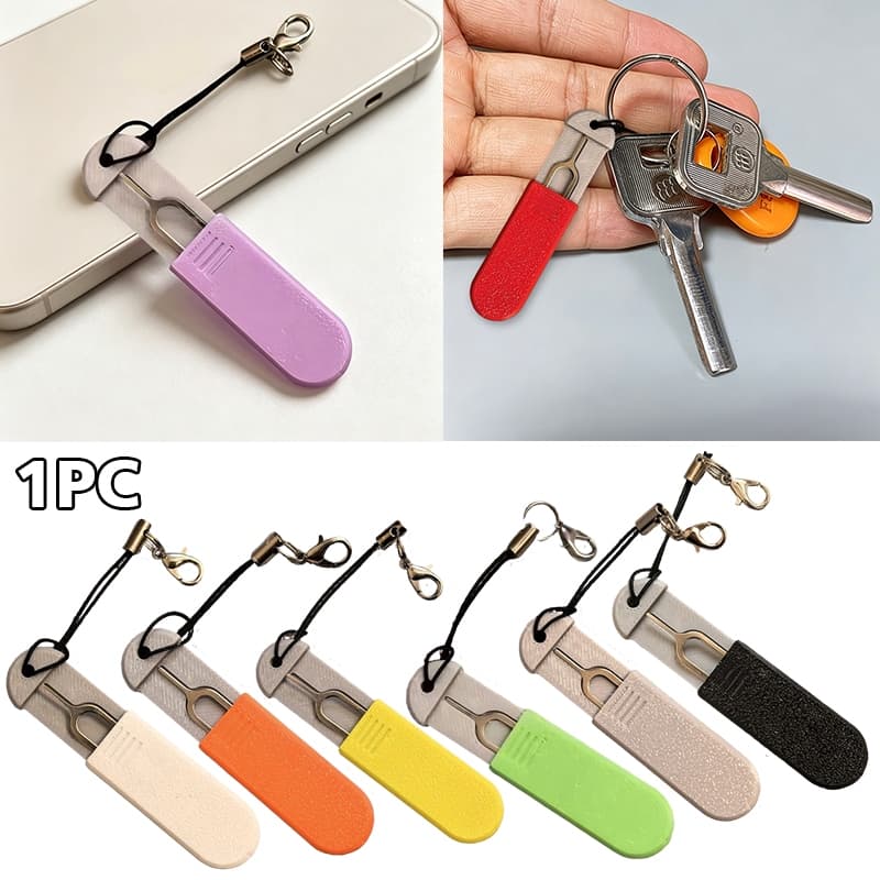 1pc Portátil Prático SIM Ejetor Pino Titular Para Smartphones Com Porta-Chaves Pingentes De Telefone