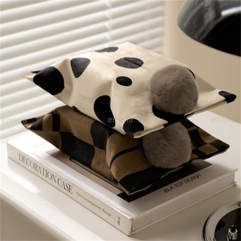 Estilo Nórdico Tecido Bola De Pelúcia Saco Sala Estar Mesa Café Desktop Casa Jantar Guardanapo Suporte Papel