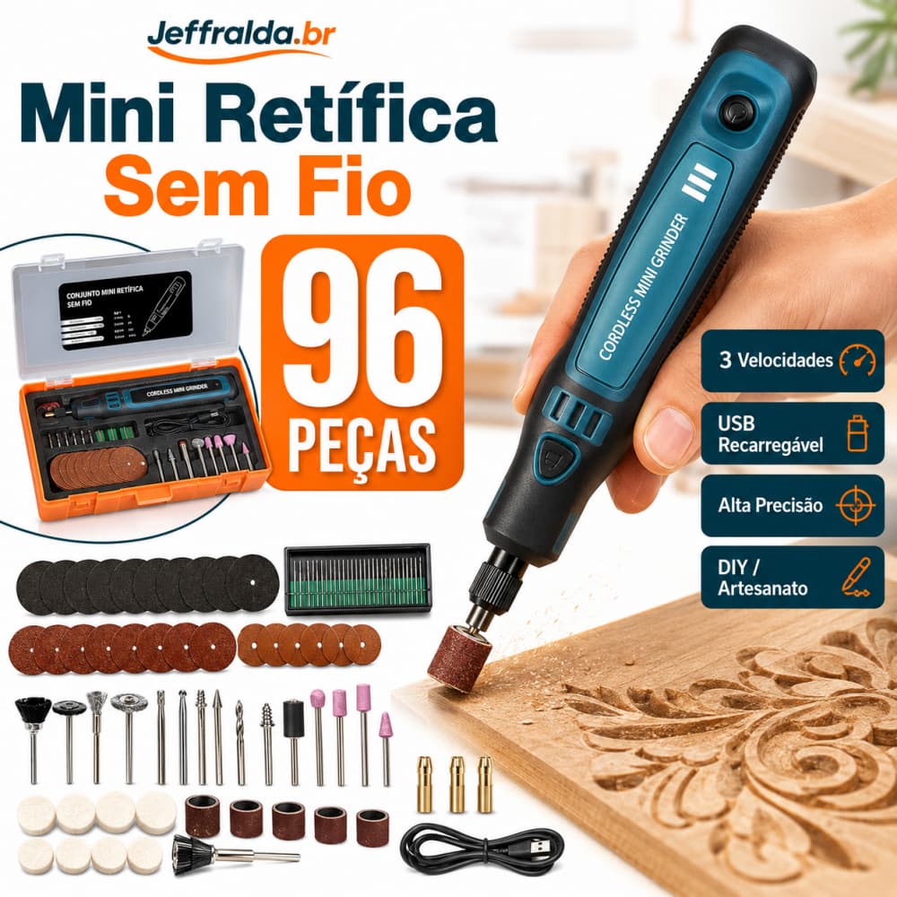 Kit 96 peças Mini Esmerilhadeira Sem Fio Conjunto De Elétrica Polidora Kit De Perfuratriz